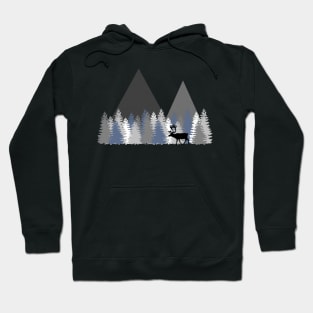 Caribou Trees Mountains Hoodie